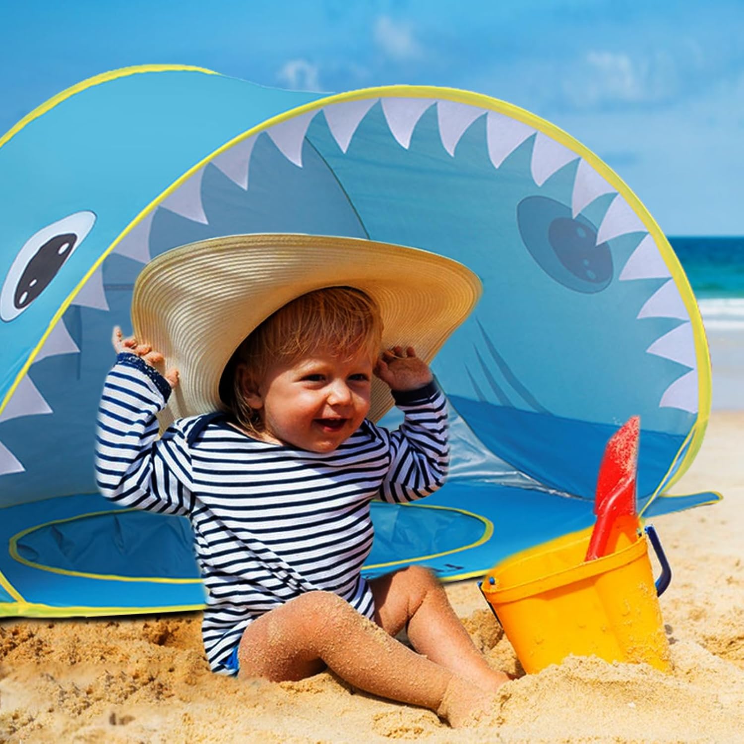 Tente de Plage Bébé Anti-UV - Sharky 🦈