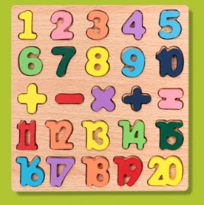 Puzzle en bois pour enfants -  Chiffres , Alphabet ou formes géométriques
