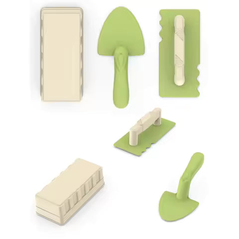 Kit 3 pièces jouets plage ou neige- 1 truelle - 1 moule en brique - 1 taloche